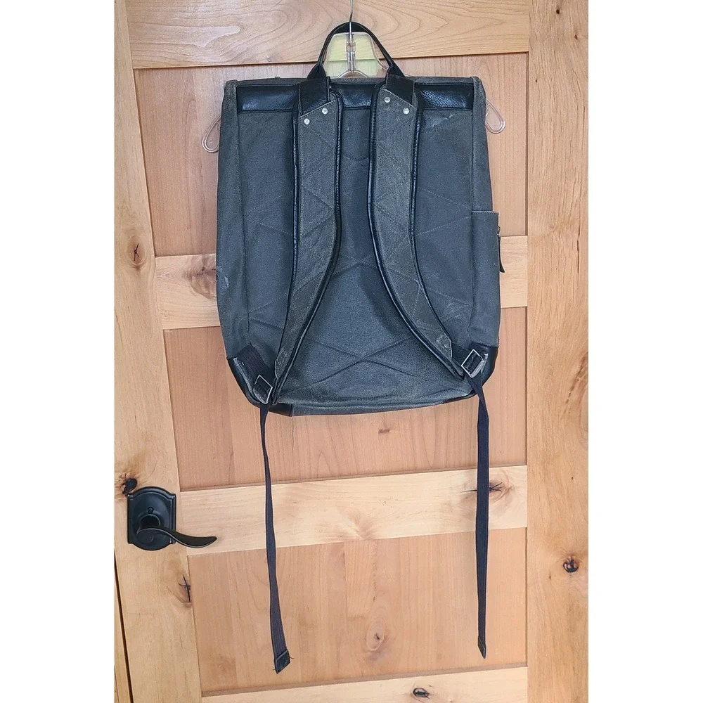 Timbuk2 Gray Canvas Distressed Laptop Bag Backpack Grunge Utility Travel Commute